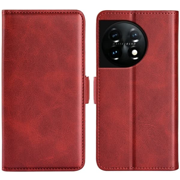 Lompakko Nahkakotelo For OnePlus 11 - Punainen Red