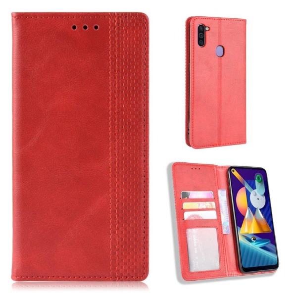 Bofink Vintage läder Samsung Galaxy A11 fodral - Röd Röd