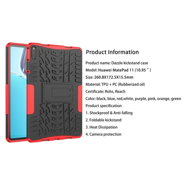 Huawei MatePad 11 (2021) dekkstruktur + TPU hybriddeksel med kickstand - Hvit White