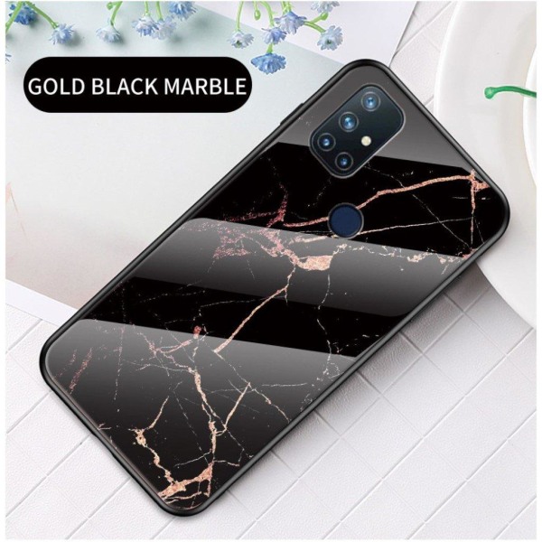 Fantasy marmor OnePlus Nord N10 5G cover - sort / guld Black