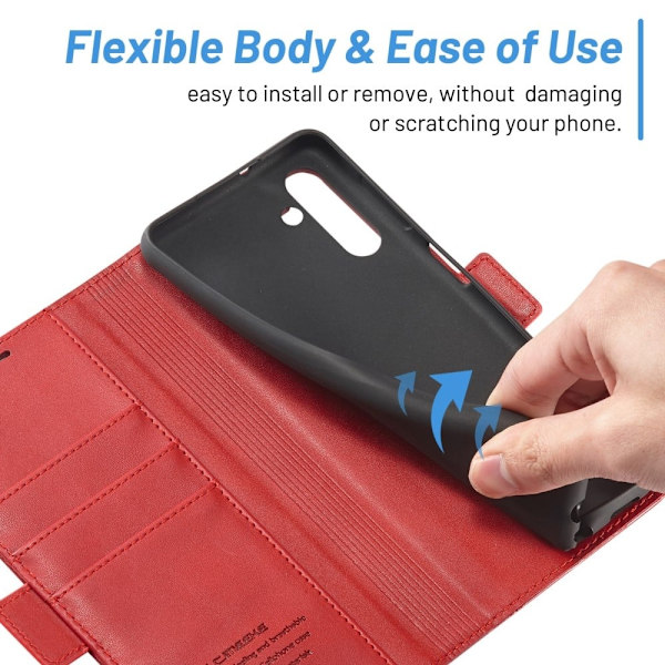LC.IMEEKE Samsung Galaxy A14 Flippetui - Rød Red
