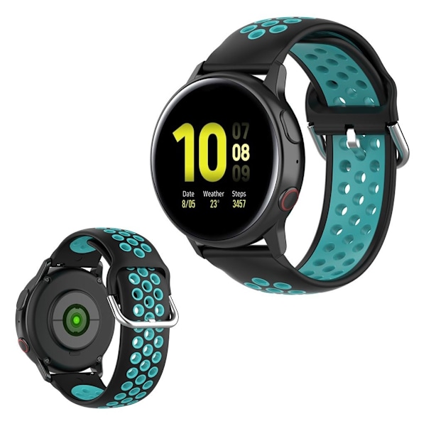Samsung Galaxy Watch Active / Active 2 - 40mm / 44mm tofarvet Urrem - Sort / Grøn Black