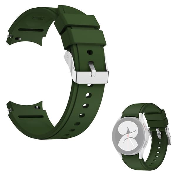 Enkel silikoneurrem til Samsung Watch 4-enhed - Militærgrøn Green