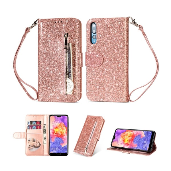 Zipper läder Huawei P20 Pro fodral med plånbok - Flerfärgad multifärg