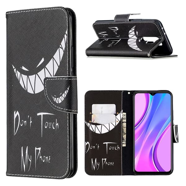 Wonderland Xiaomi Redmi 9 Flippetui - Don't Touch My Phone Black