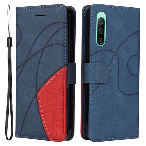 BINFEN tofarget læretui for Sony Xperia 10 IV - Blå Blue