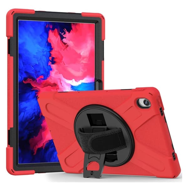 Lenovo Tab P11 360 drejelig kickstand-holder + silikoneetui - Rød Red