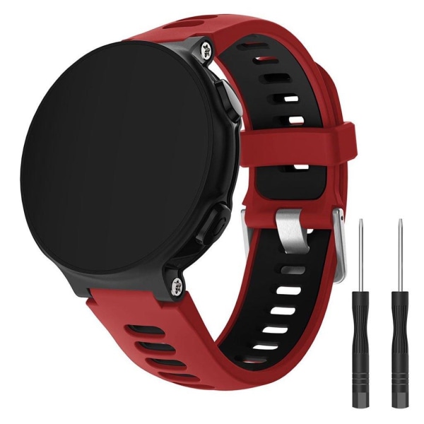 Garmin Forerunner 735XT / 220 / 230 / 235 / 620 / 630 silikoninen kellonauha - Punainen / Musta Red