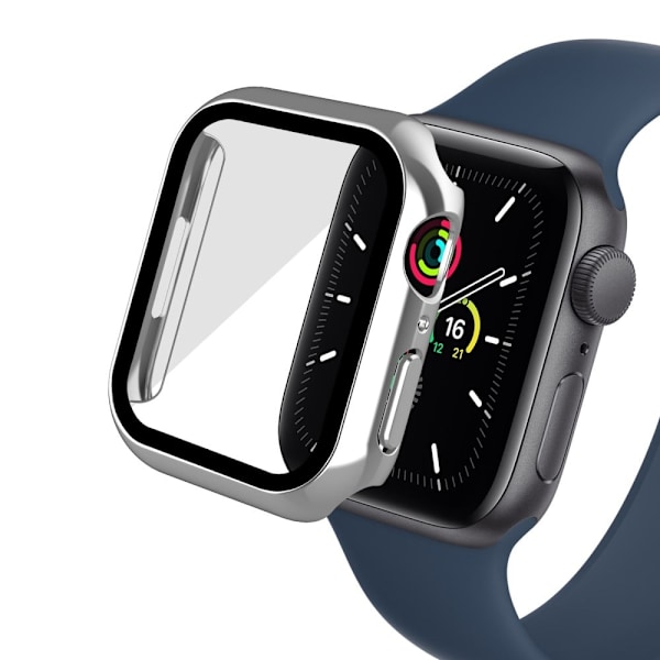 Apple Watchin (41mm) galvanointisuojus karkaistulla lasilla - Hopea Silver grey
