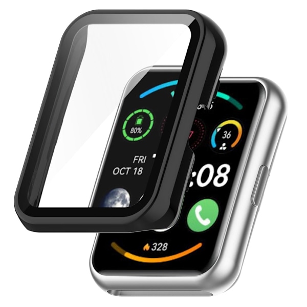Huawei Watch Fit 2 suojus karkaistulla lasisuojalla - Musta Black