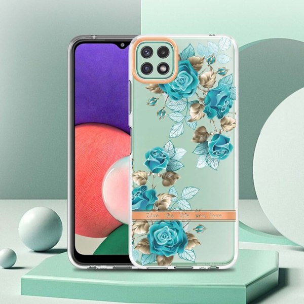 Supertunt och tåligt mjukfodral för Samsung Galaxy A22 5G - Blå Ros Blå