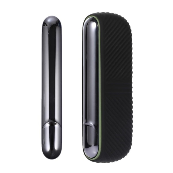 IQOS ILUMA silicone cover + side cover - Black / Electroplate Gr Silvergrå