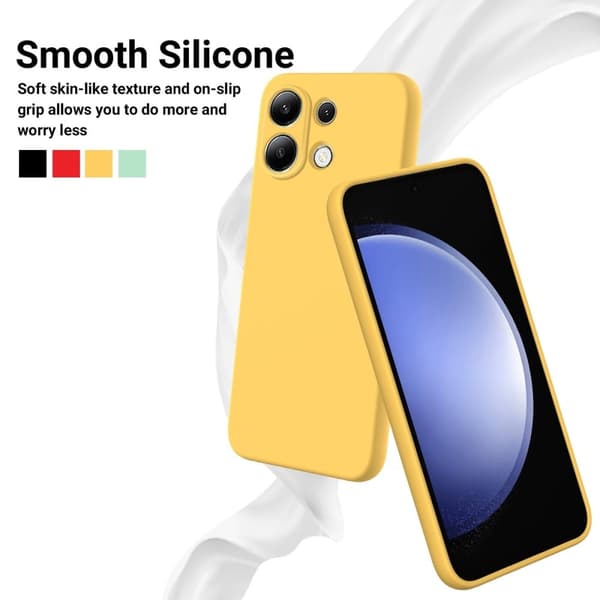 Matt Xiaomi Redmi Note 13 4G skal av flytande silikon - Gul Gul