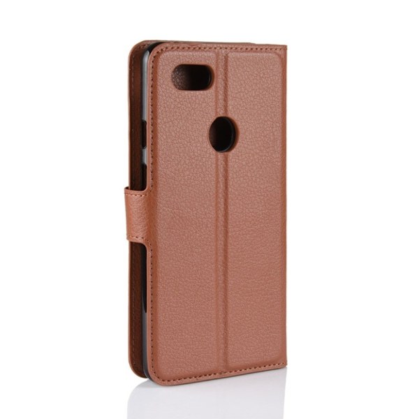 Google Pixel 3 mobilfodral syntetläder silikon stående plånbok - Brun Brun