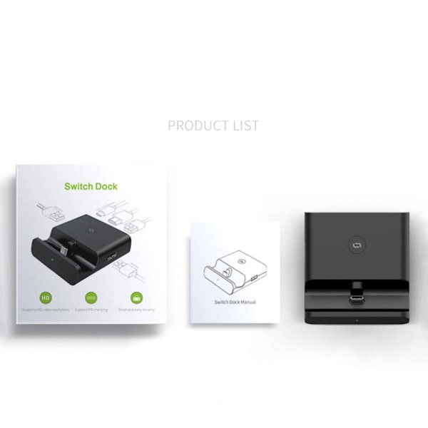 Nintendo Switch HDMI connector and laddningsdocka Svart