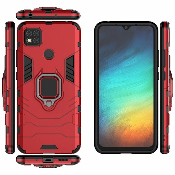 Ring Guard kotelo - Xiaomi Redmi 9C - Punainen Red