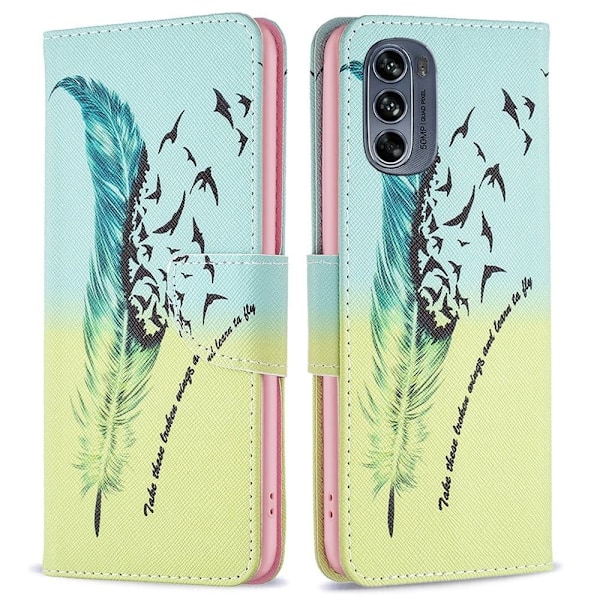 Wonderland Motorola Moto G62 5g Flip Etui - Fjer Green