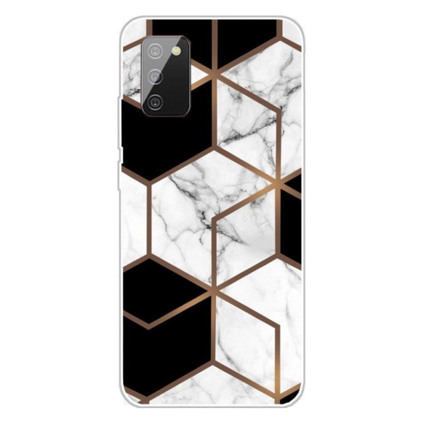 Marble Samsung Galaxy A02s Etui - Marble Cube in Black and White Black