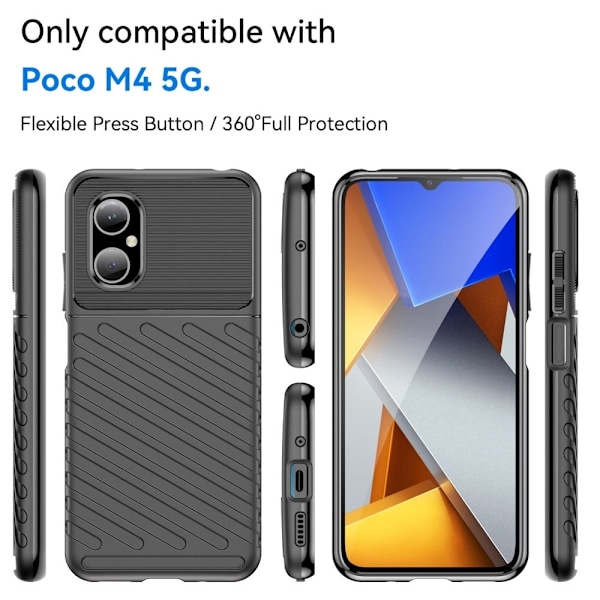 Thunder Xiaomi Poco M4 5g Etui - Sort Black