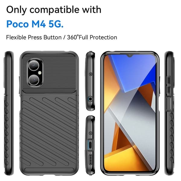 Thunder Xiaomi Poco M4 5g Etui - Svart Black