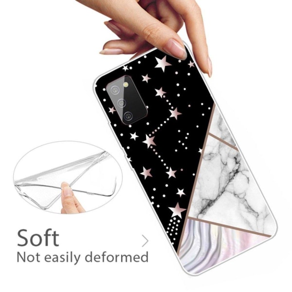 Marble design Samsung Galaxy A02s kotelot - Tähtikuvio Marmori Laatta Black