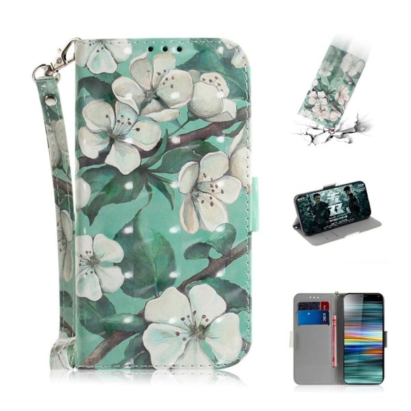 Sony Xperia 10 mønstret læderetui - Flotte Blomster Multicolor