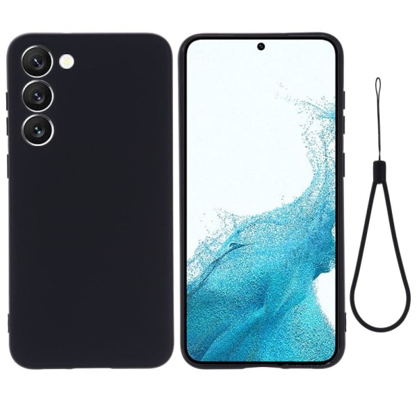 Matte Liquid silikone cover til Samsung Galaxy S23 Plus - Sort Black