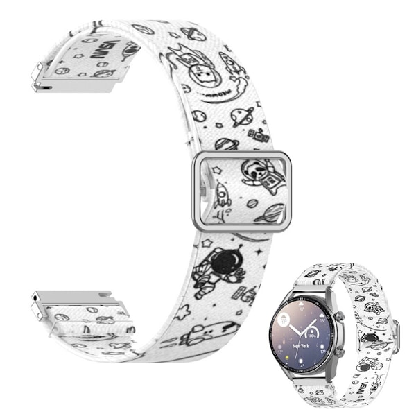 22 mm nylonurrem med universalmønsterprint - Univers White