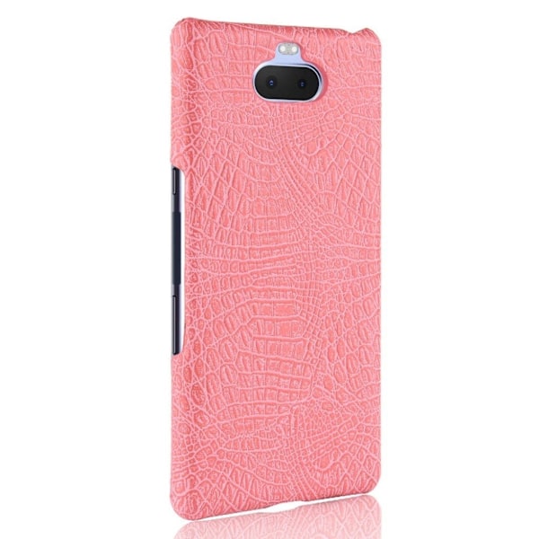 Läder Sony Xperia 10 Plus fodral med krokodiltextur - Rosa Rosa