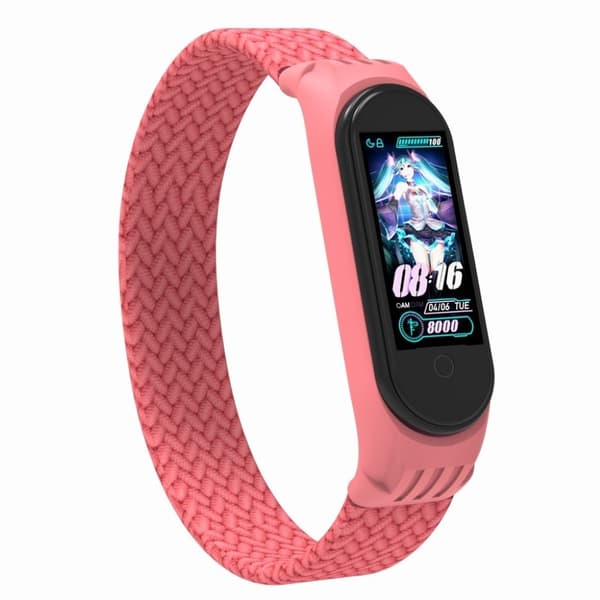 Xiaomi Mi Band 5 / 4 / 3 stilig nylon klokkerem - Rosa / Størrelse: S Pink