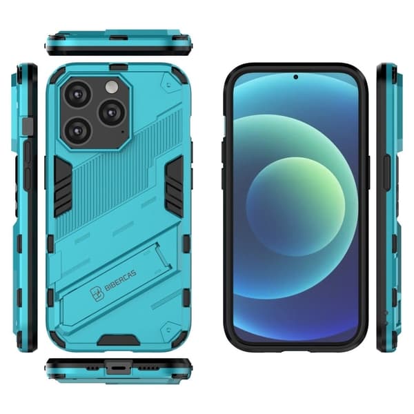 Stødsikkert hybridcover med et moderne touch til iPhone 14 Pro Max - Baby Blue Blue