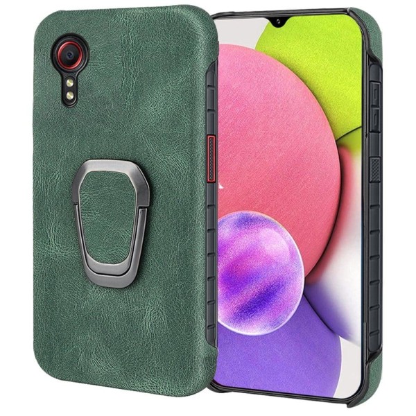 Shockproof leather cover with oval kickstand for Samsung Galaxy Green