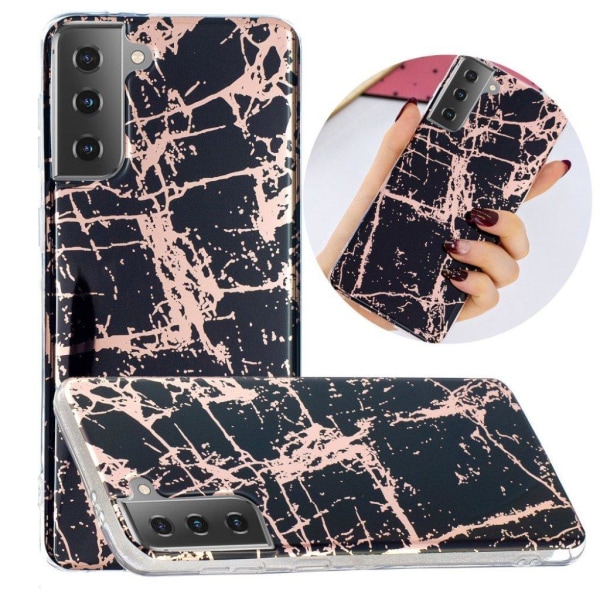 Marble Samsung Galaxy S21 etui - sort Black