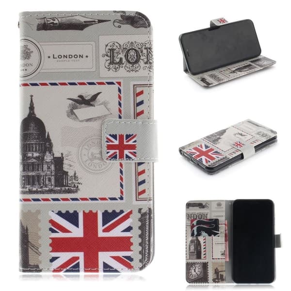 iPhone Xs Max flip cover i mønstret læder - London Elements Multicolor