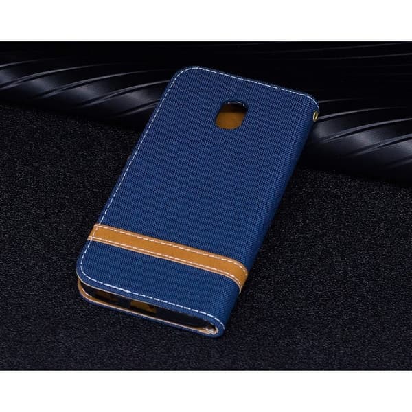 Samsung Galaxy J3 (2017) Trendy læder etui - Mørkeblå Blue