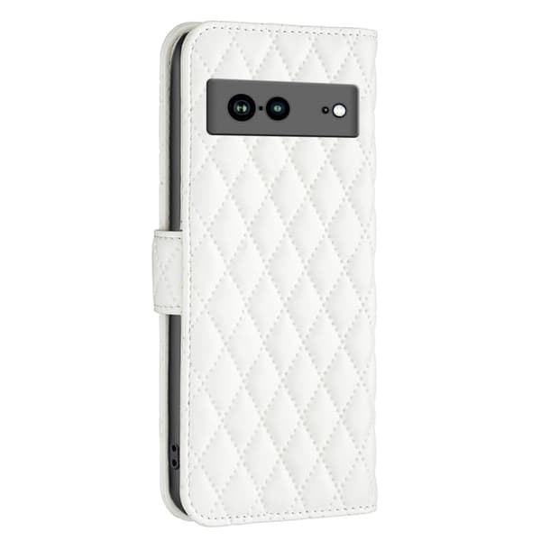 Rhombus mat Google Pixel 7a flip etui - Hvid White