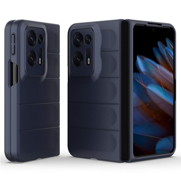 Mjukt greppformat Oppo Find N2 skal - Mörkblå Blå