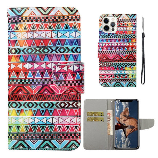 Wonderland iPhone 13 Pro Max flip etui - Farvebog Multicolor