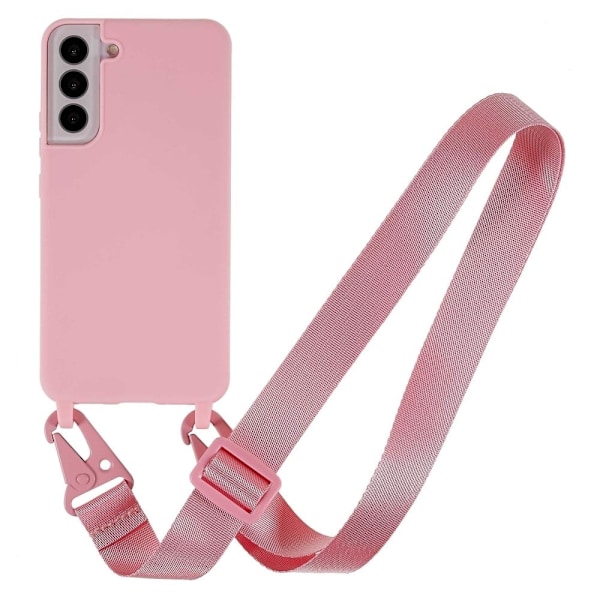 Ohut TPU-kotelo, jossa on mattapinta ja säädettävä hihna Samsung Galaxy S22 Plus - Pinkki Pink