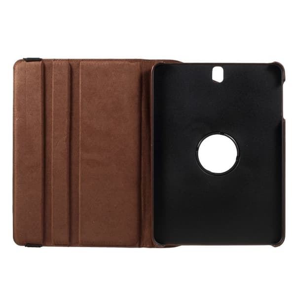 Samsung Galaxy Tab S3 Litchi Tekstur Roterende PU Lær Etui - Brun Brown