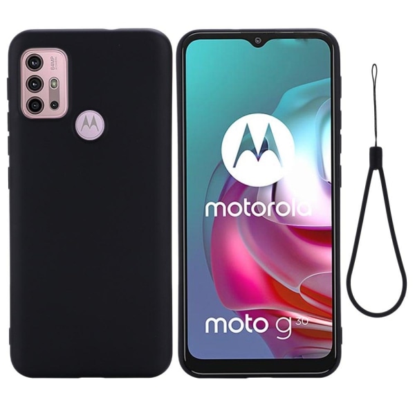 Matt Motorola Moto G20 skal av flytande silikon - Svart Svart