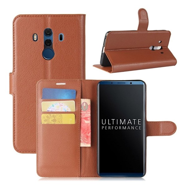 Huawei Mate 10 Pro Stilrent skinn fodral - Brun Brun