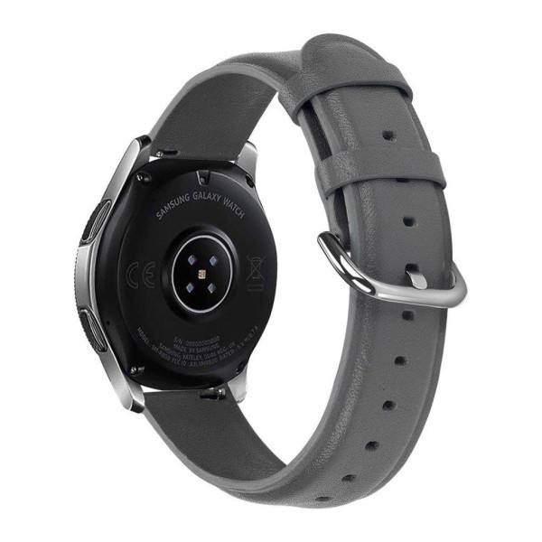 Samsung Galaxy Watch (46mm) aito nahkainen ranneke - Harmaa Silver grey