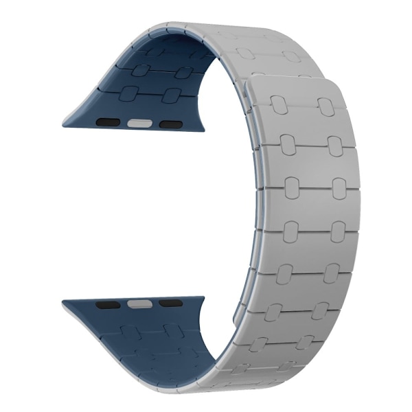 Apple Watch Series 9 41 mm silikonrem - Grå + Blå Silver grey