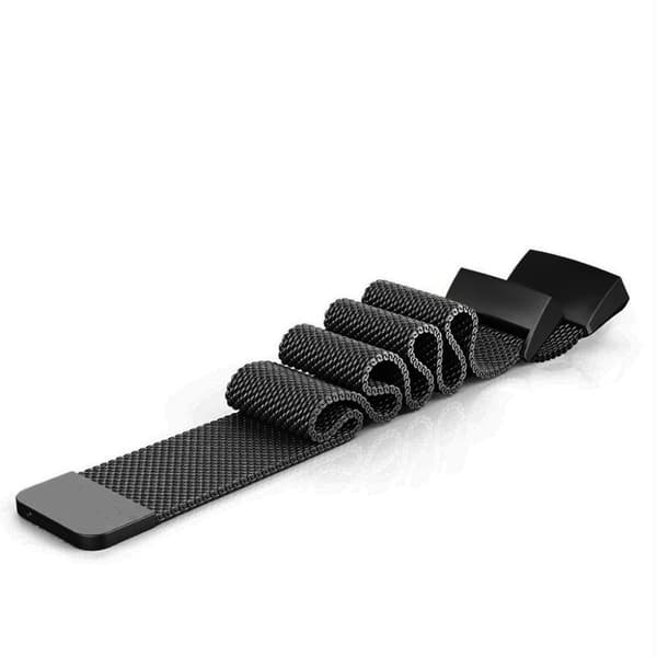Fitbit Charge 3 luxury milanese watch strap replacement - Black Svart