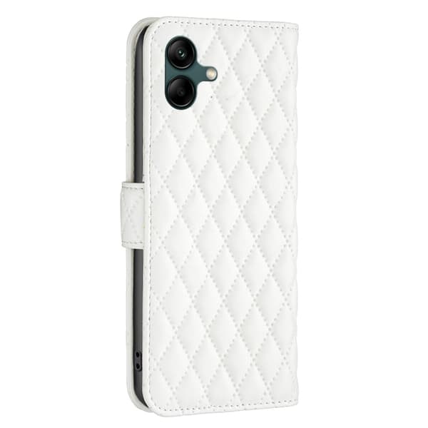 Rombemønster, matt flip-deksel for Samsung Galaxy A04 - Hvit White