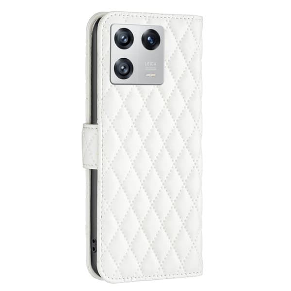 Rombemønster, matt flip-deksel for Xiaomi 13 - Hvit White