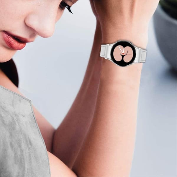 Top Layer urrem i ægte læder til Samsung Galaxy Watch 4 - Hvid White