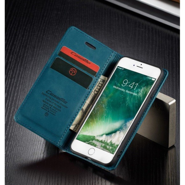 CaseMe iPhone SE 2020 vintage etui - Blå Blue