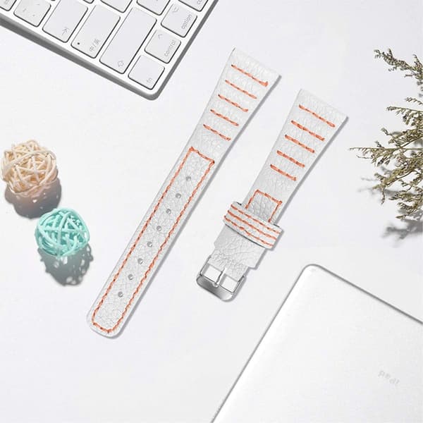 Ticwatch GTX / Pro Top layer urrem i ægte læder - Hvid White